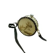 Фляга 507 (белая кожа) 1л. круглая